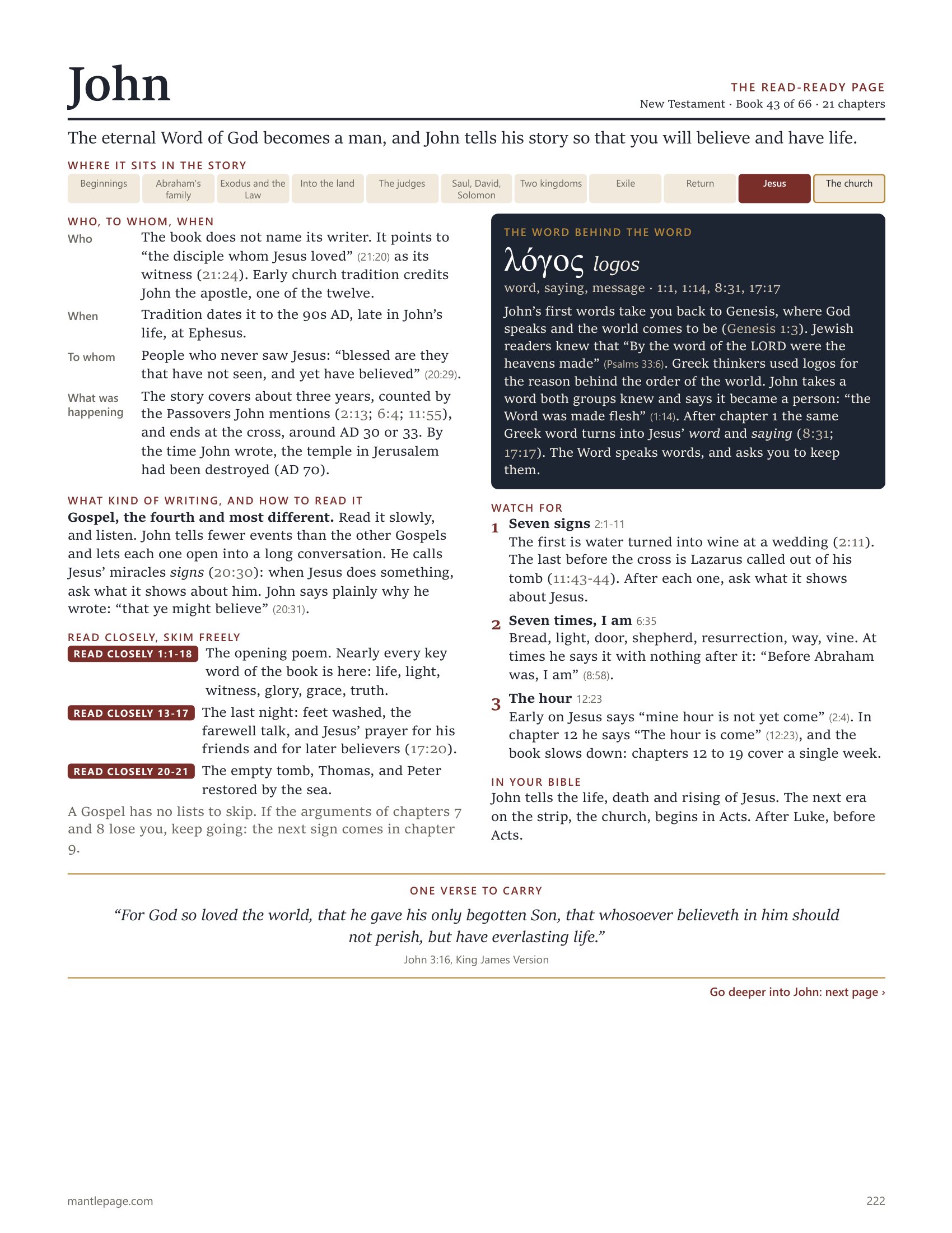 The Read-Ready page of John, print edition
